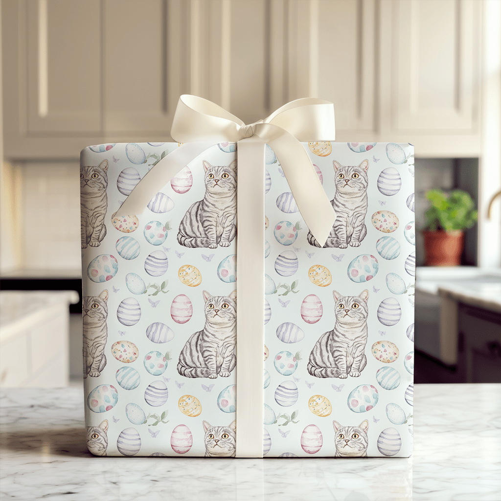 Easter Eggs with the American Wirehair - Wrapping Paper - Aspen & Arlo