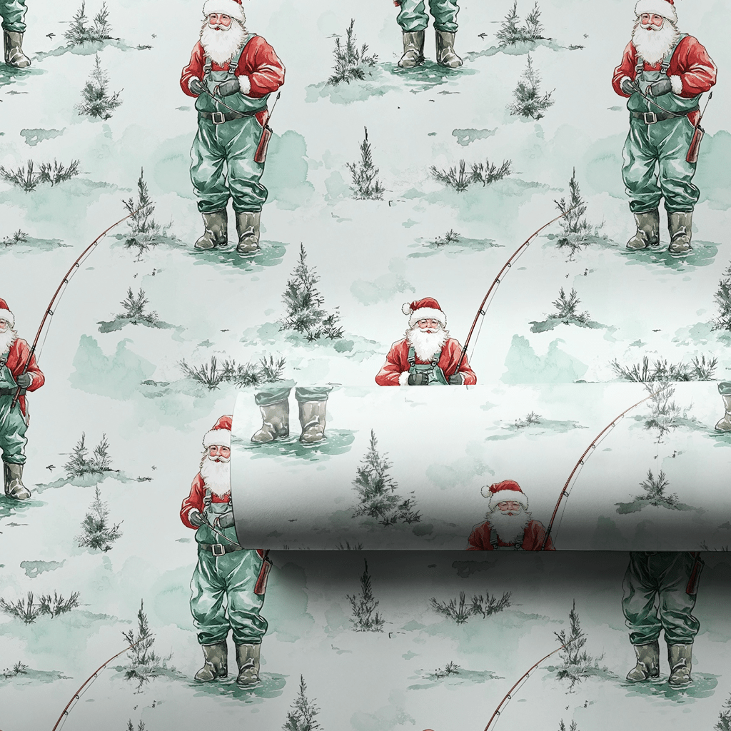 Wading Claus - Wrapping Paper - Aspen & Arlo