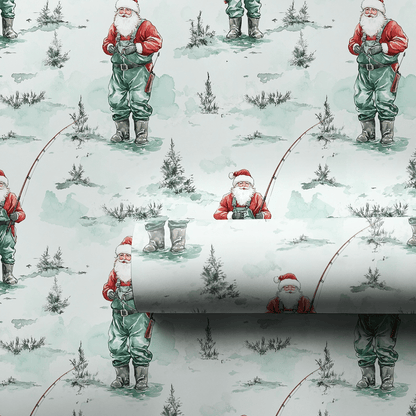 Wading Claus - Wrapping Paper - Aspen & Arlo