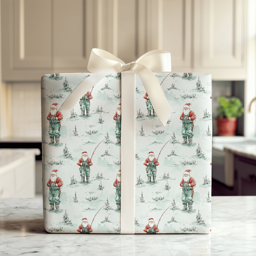 Wading Claus - Wrapping Paper - Aspen & Arlo