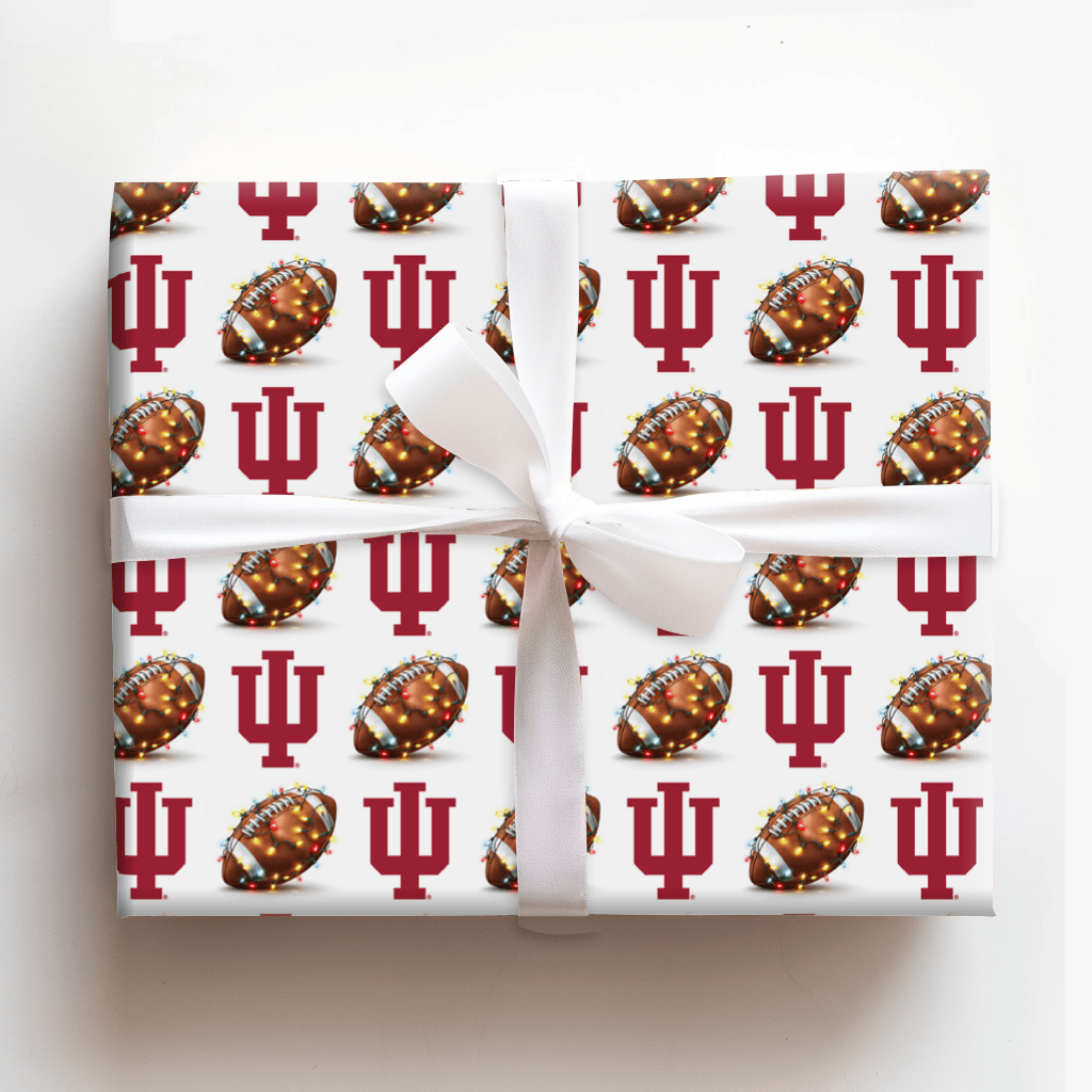 Indiana Christmas in the End Zone - Wrapping Paper - Aspen & Arlo
