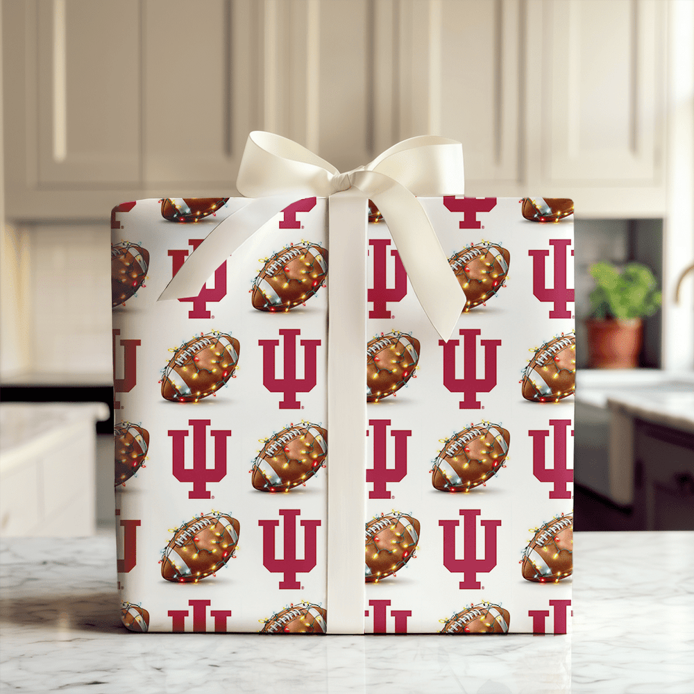 Indiana Christmas in the End Zone - Wrapping Paper - Aspen & Arlo