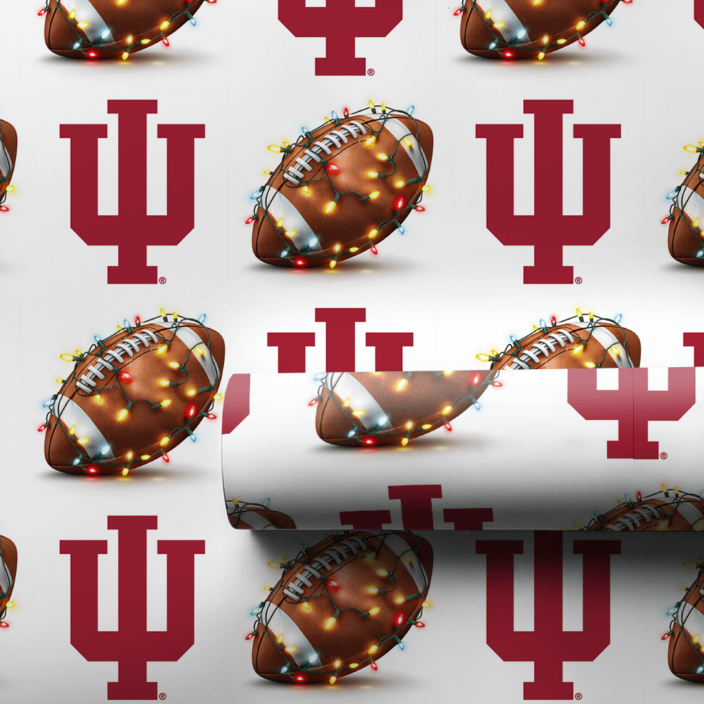 Indiana Christmas in the End Zone - Wrapping Paper - Aspen & Arlo