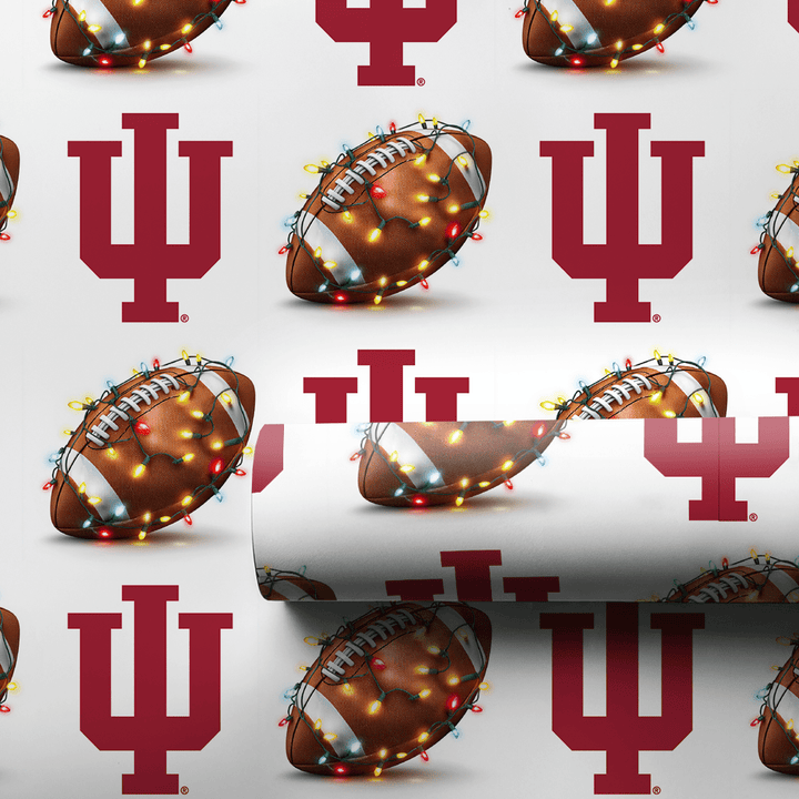 Indiana Christmas in the End Zone - Wrapping Paper - Aspen & Arlo