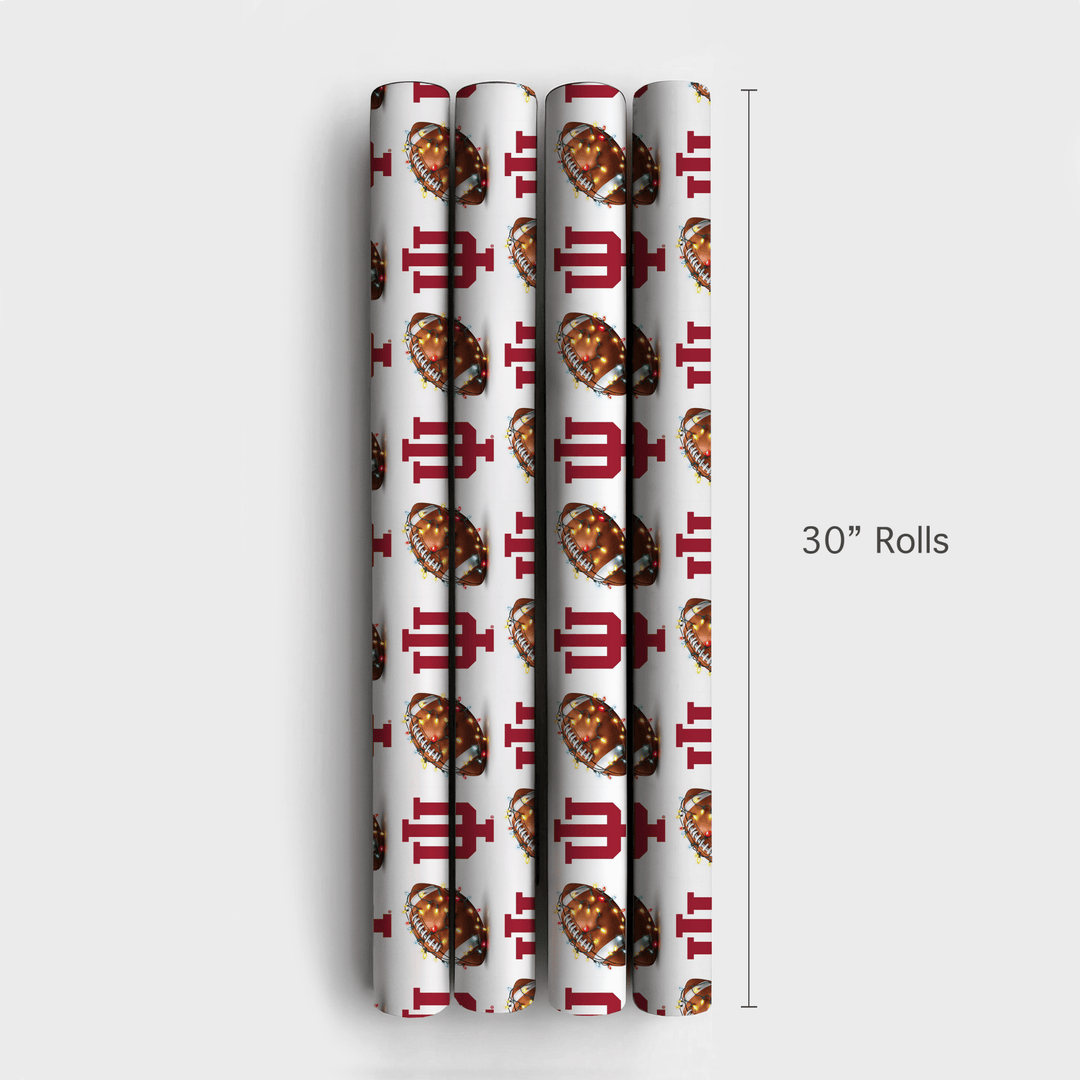 Indiana Christmas in the End Zone - Wrapping Paper - Aspen & Arlo