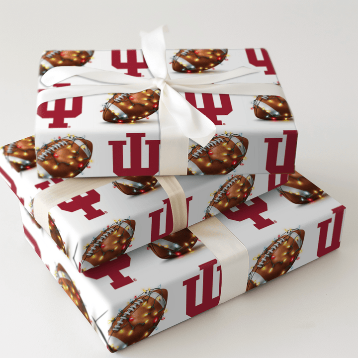 Indiana Christmas in the End Zone - Wrapping Paper - Aspen & Arlo