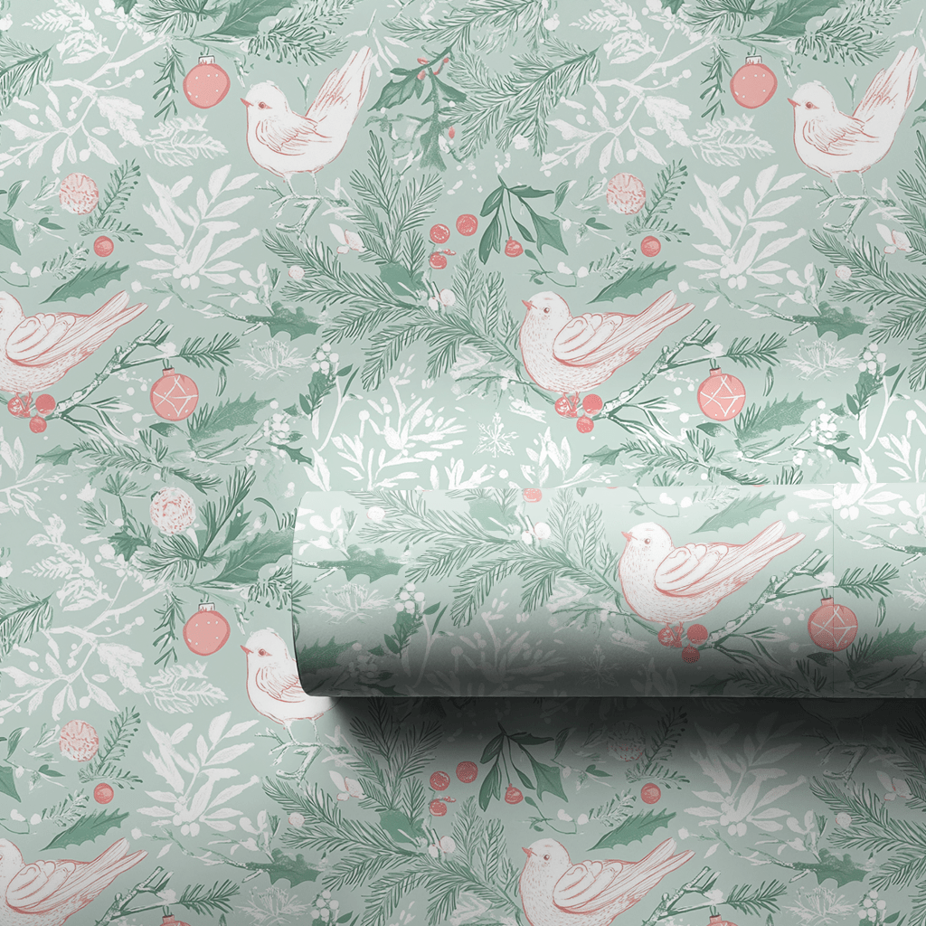 Frosted Flock - Wrapping Paper - Aspen & Arlo