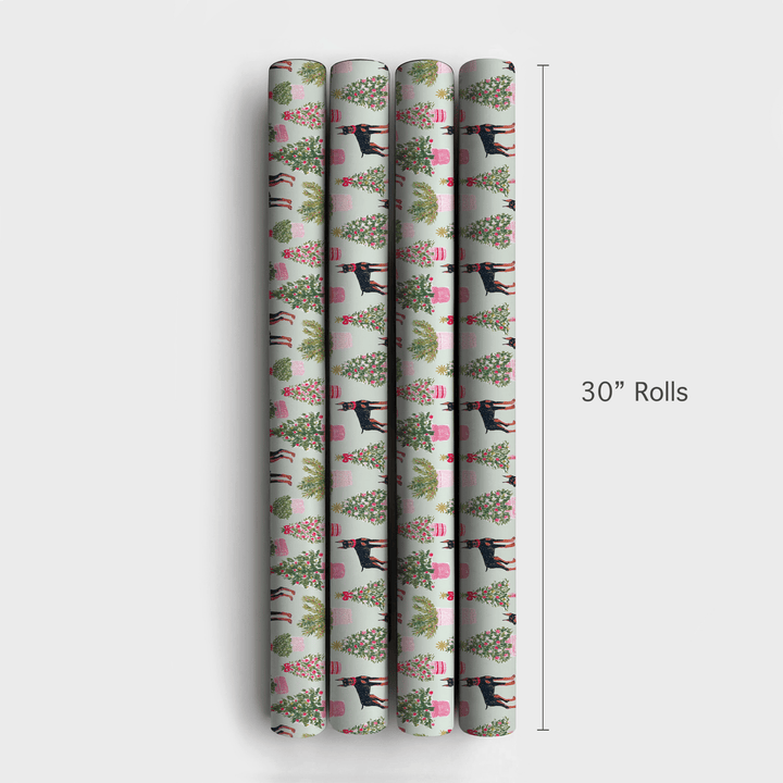 Deck the Trees Dobermans - Wrapping Paper - Aspen & Arlo