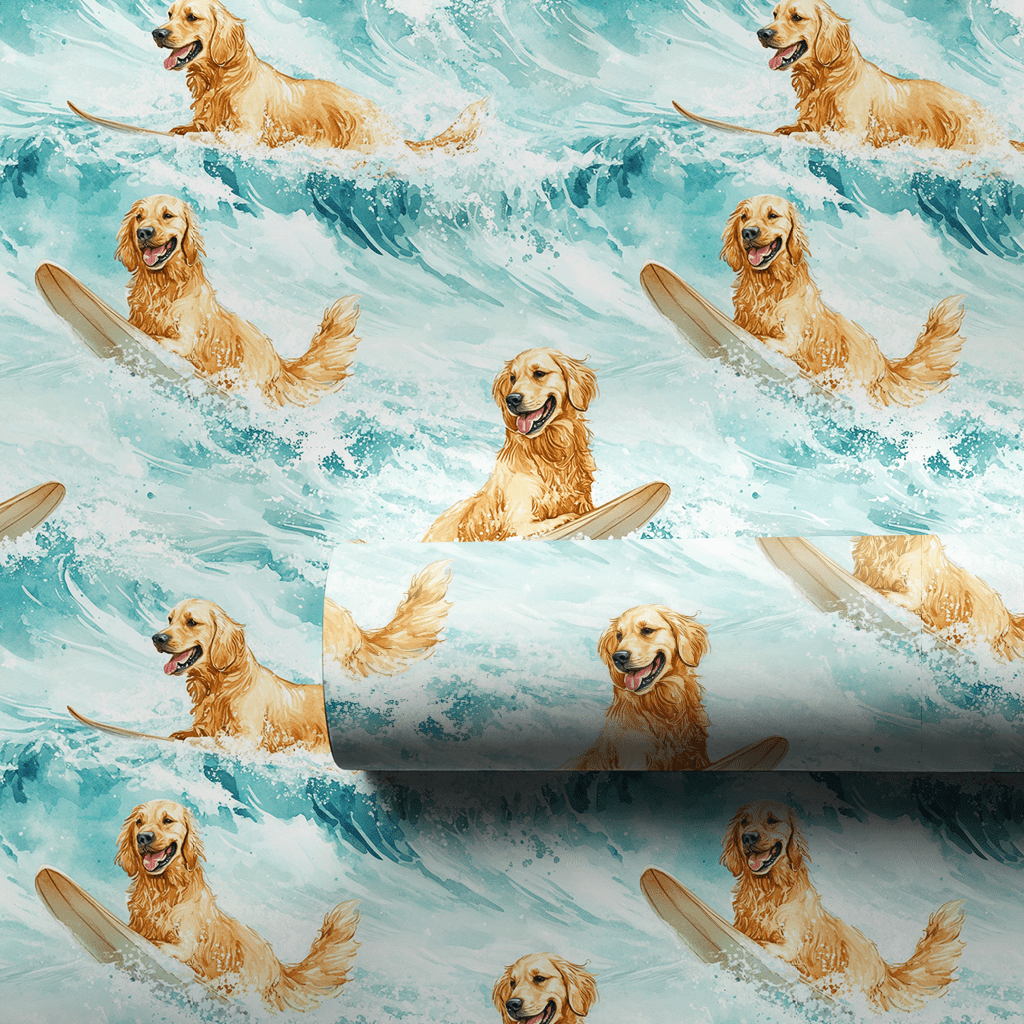 Stay Gold and Wag On - Wrapping Paper - Aspen & Arlo