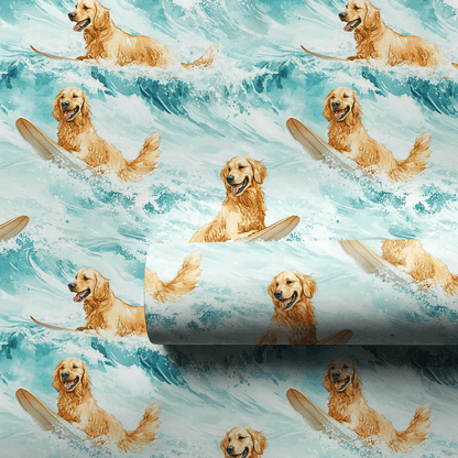 Stay Gold and Wag On - Wrapping Paper - Aspen & Arlo