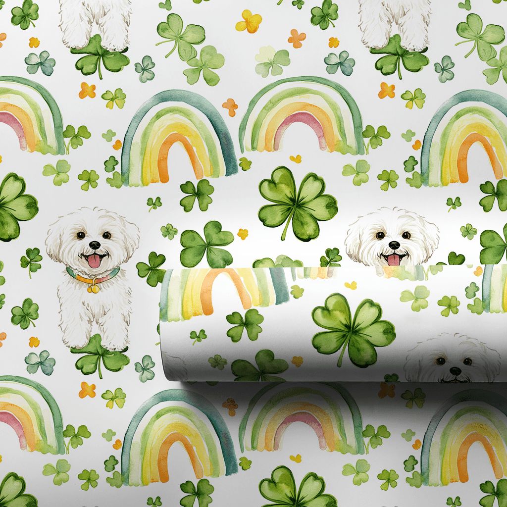 Rainbows with the Maltese - Wrapping Paper - Aspen & Arlo