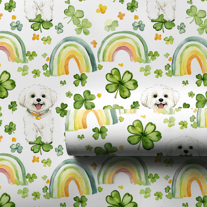 Rainbows with the Maltese - Wrapping Paper - Aspen & Arlo