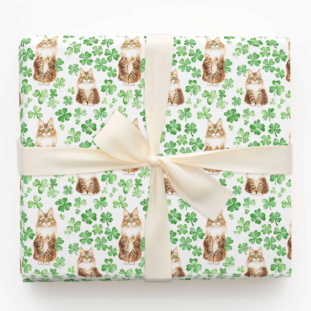 Shamrocks with the Siberian - Wrapping Paper - Aspen & Arlo