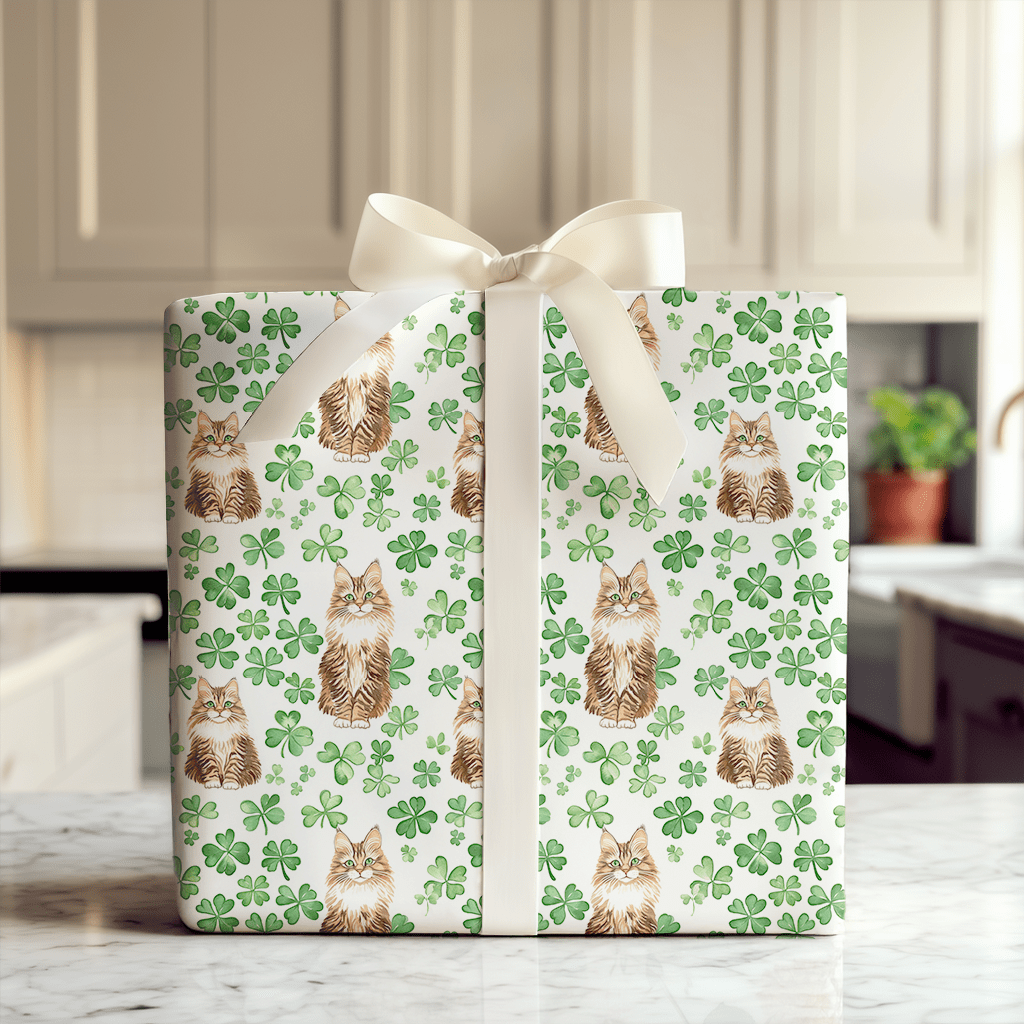 Shamrocks with the Siberian - Wrapping Paper - Aspen & Arlo