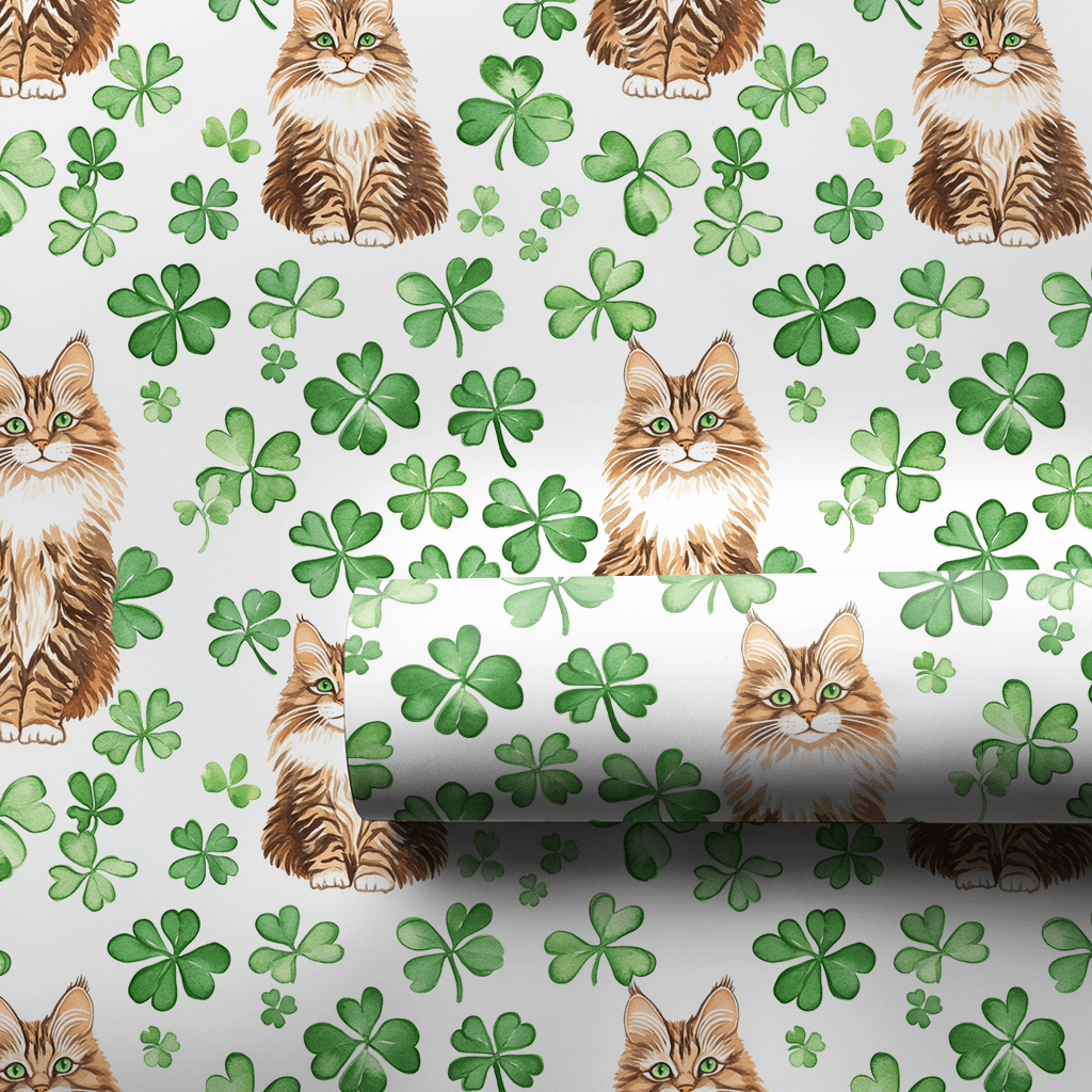 Shamrocks with the Siberian - Wrapping Paper - Aspen & Arlo