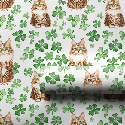 Shamrocks with the Siberian - Wrapping Paper - Aspen & Arlo