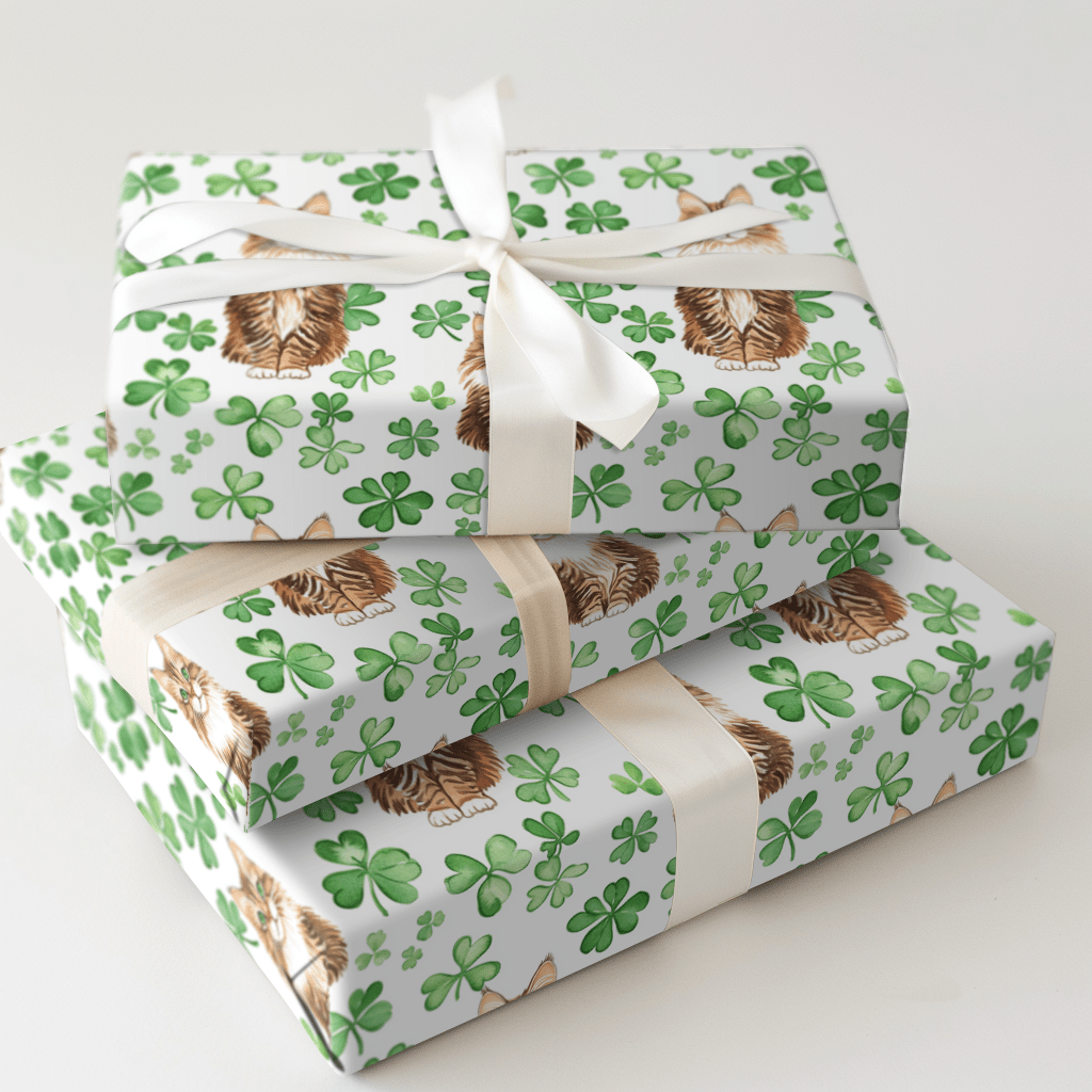 Shamrocks with the Siberian - Wrapping Paper - Aspen & Arlo