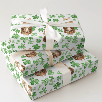 Shamrocks with the Siberian - Wrapping Paper - Aspen & Arlo