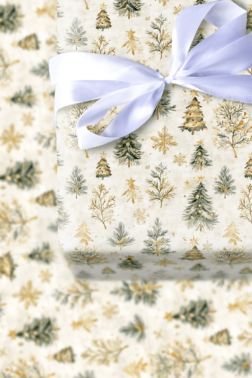 Magic Gold Forest - Wrapping Paper - Aspen & Arlo