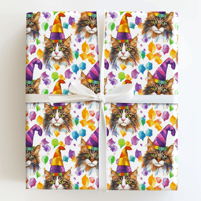 Mardi Gras Maine Coon - Wrapping Paper - Aspen & Arlo