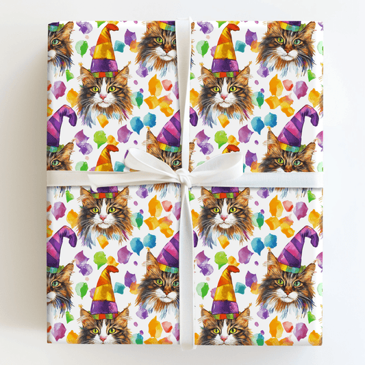 Mardi Gras Maine Coon - Wrapping Paper - Aspen & Arlo