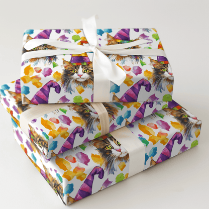 Mardi Gras Maine Coon - Wrapping Paper - Aspen & Arlo