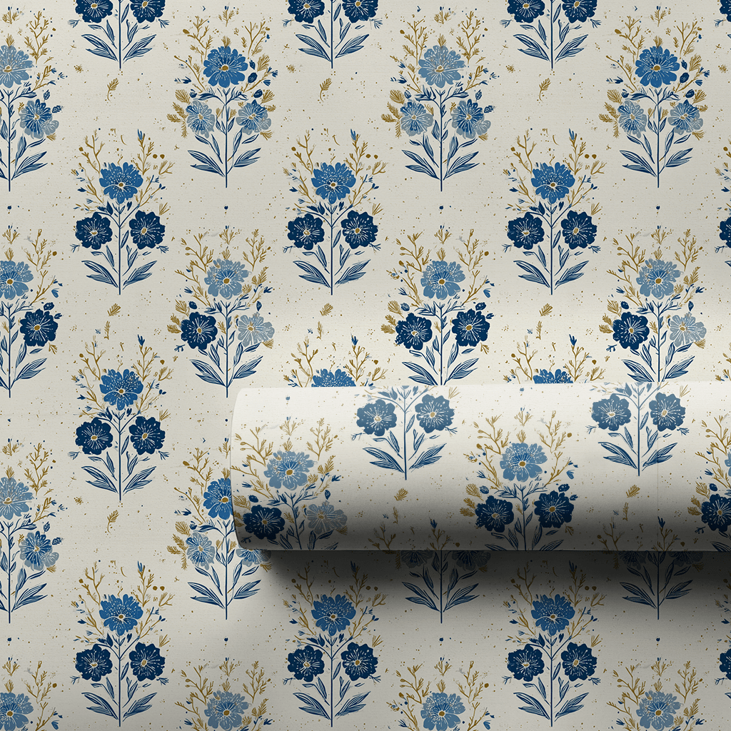 Hanukkah Florals - Wrapping Paper - Aspen & Arlo