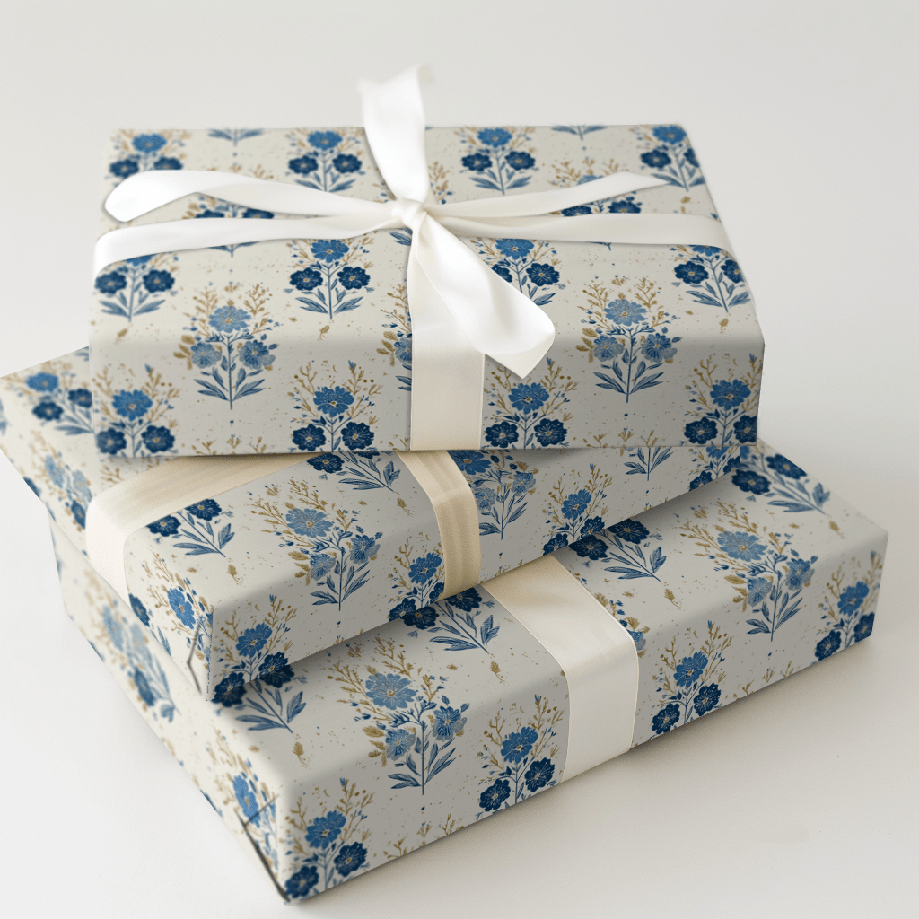 Hanukkah Florals - Wrapping Paper - Aspen & Arlo