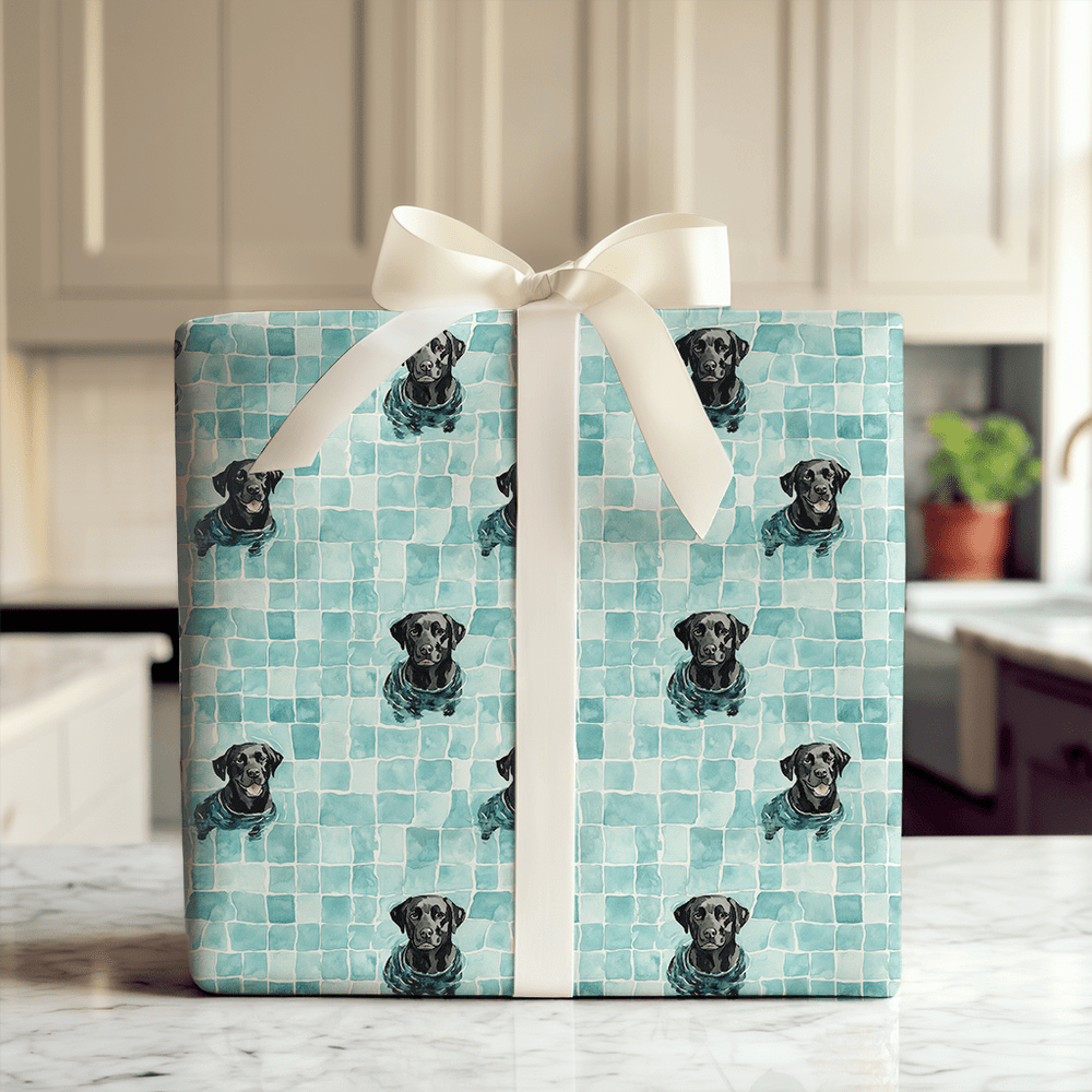 Pool Day with the Black Lab - Wrapping Paper - Aspen & Arlo