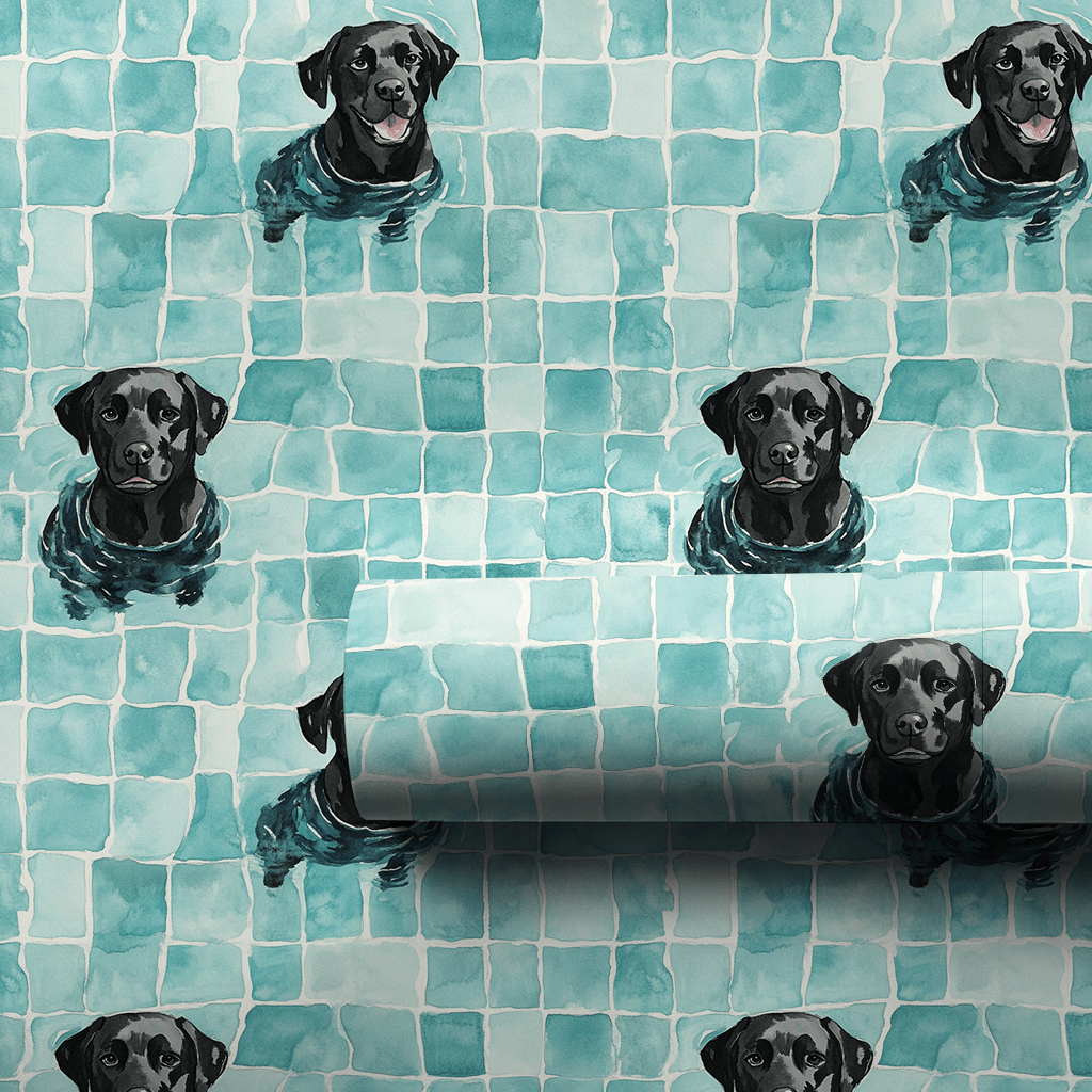 Pool Day with the Black Lab - Wrapping Paper - Aspen & Arlo