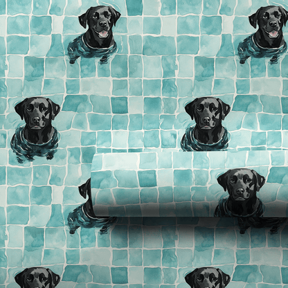 Pool Day with the Black Lab - Wrapping Paper - Aspen & Arlo