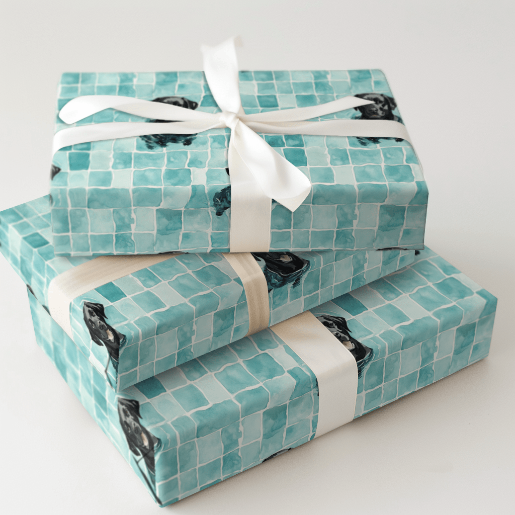 Pool Day with the Black Lab - Wrapping Paper - Aspen & Arlo