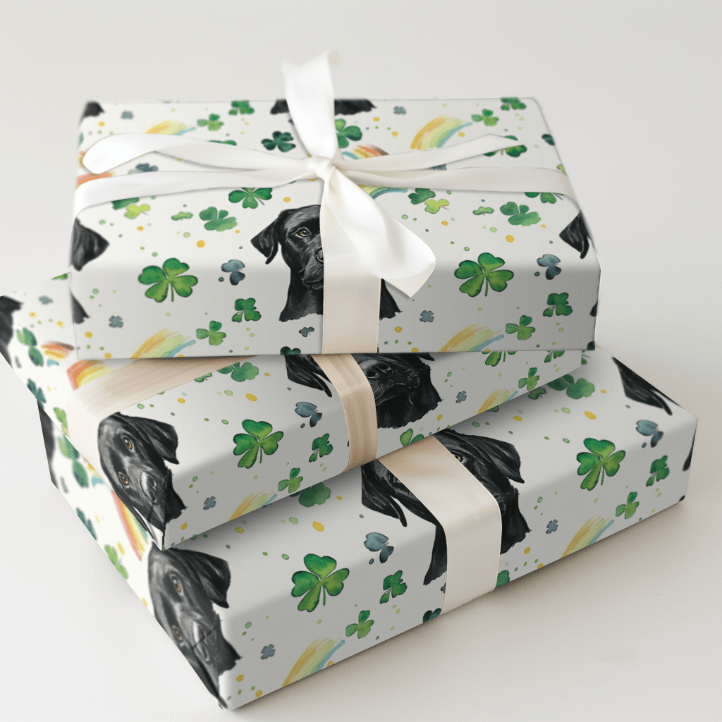 Rainbows with the Black Lab - Wrapping Paper - Aspen & Arlo