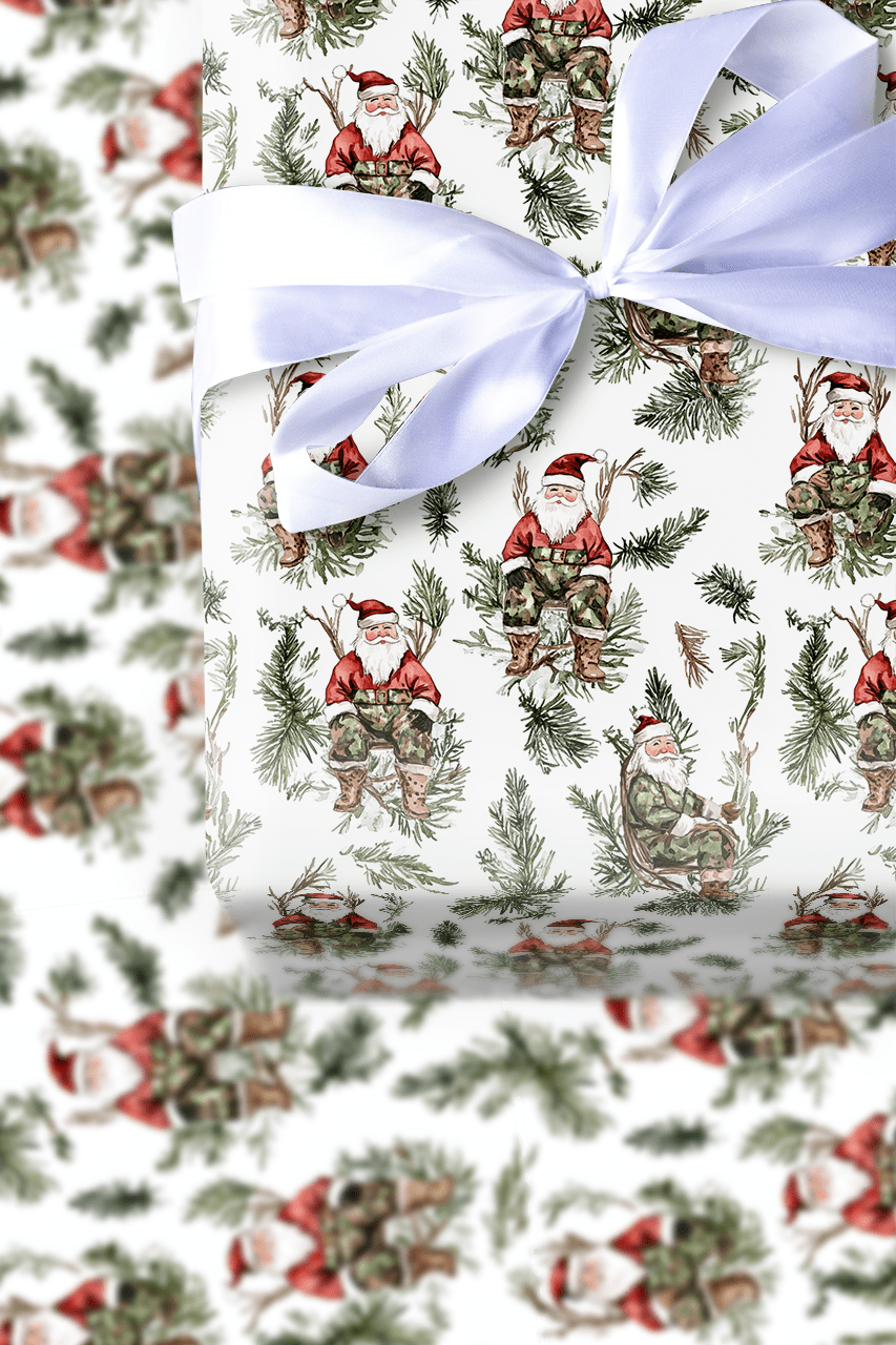 Santa in the Stands - Wrapping Paper - Aspen & Arlo
