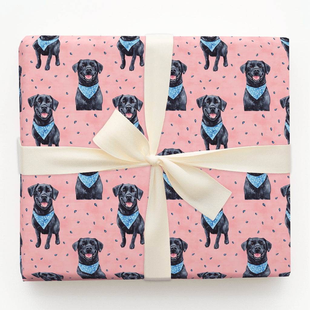 Little Sister Black Lab - Wrapping Paper - Aspen & Arlo