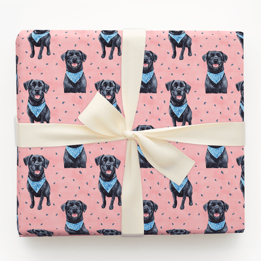 Little Sister Black Lab - Wrapping Paper - Aspen & Arlo