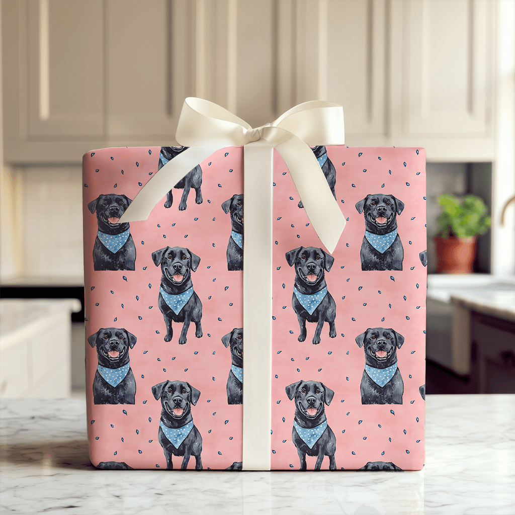 Little Sister Black Lab - Wrapping Paper - Aspen & Arlo