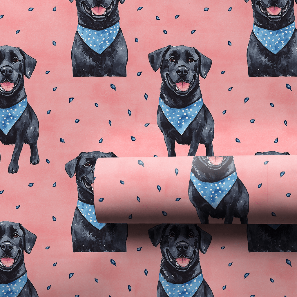 Little Sister Black Lab - Wrapping Paper - Aspen & Arlo