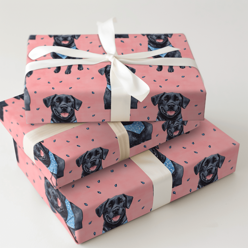 Little Sister Black Lab - Wrapping Paper - Aspen & Arlo