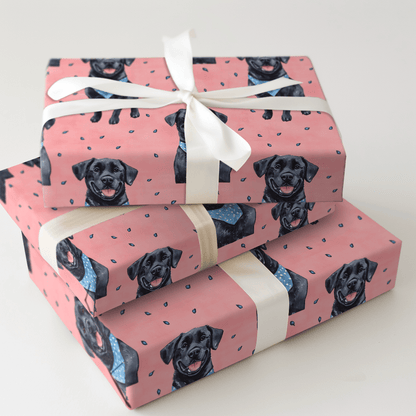 Little Sister Black Lab - Wrapping Paper - Aspen & Arlo