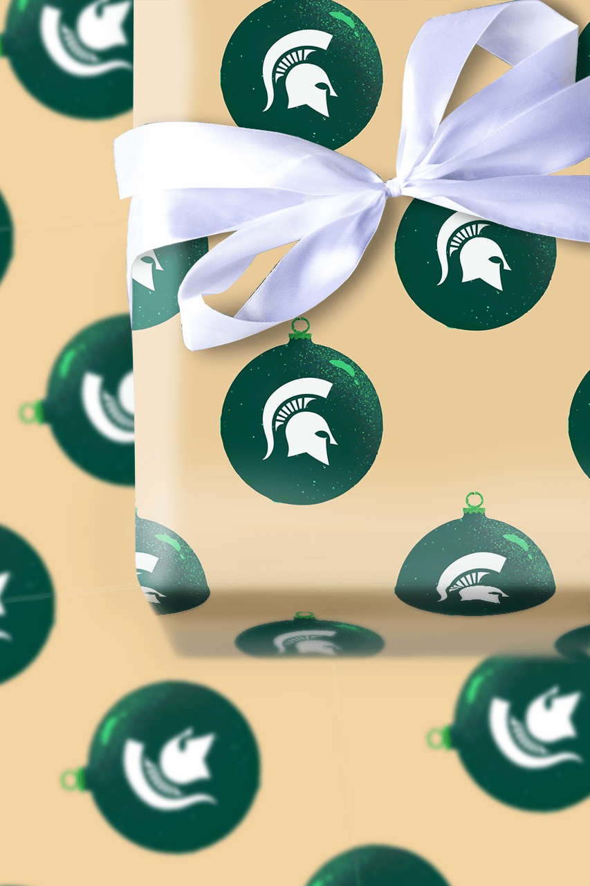 Green and White Glow - Wrapping Paper - Aspen & Arlo