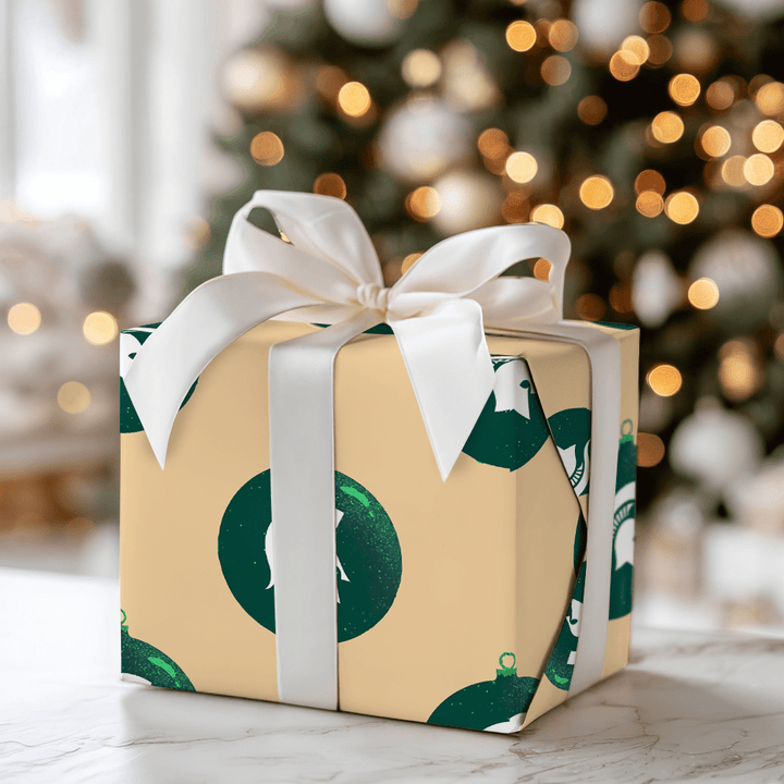 Green and White Glow - Wrapping Paper - Aspen & Arlo