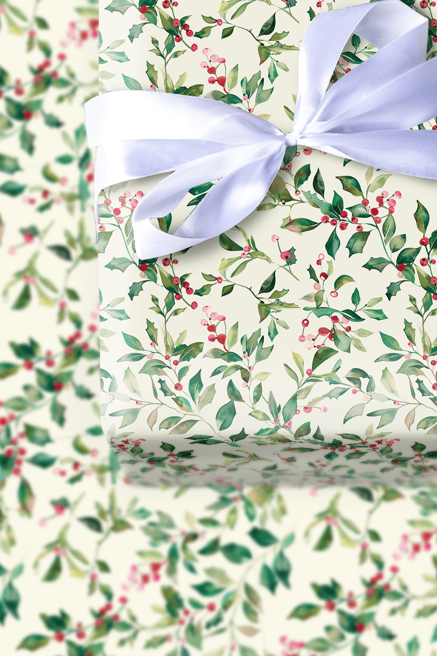 Merry and Holly - Wrapping Paper - Aspen & Arlo