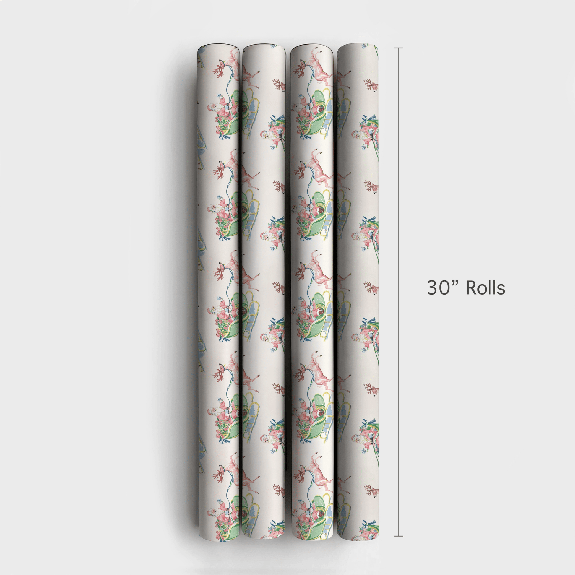Pink Cloud Santa - Wrapping Paper - Aspen & Arlo