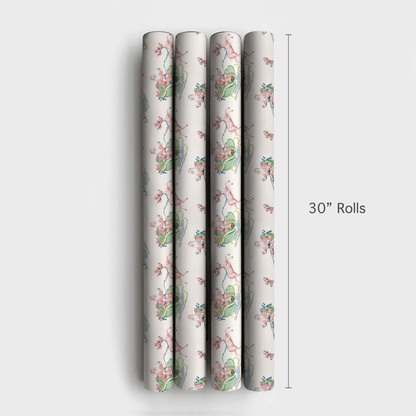Pink Cloud Santa - Wrapping Paper - Aspen & Arlo