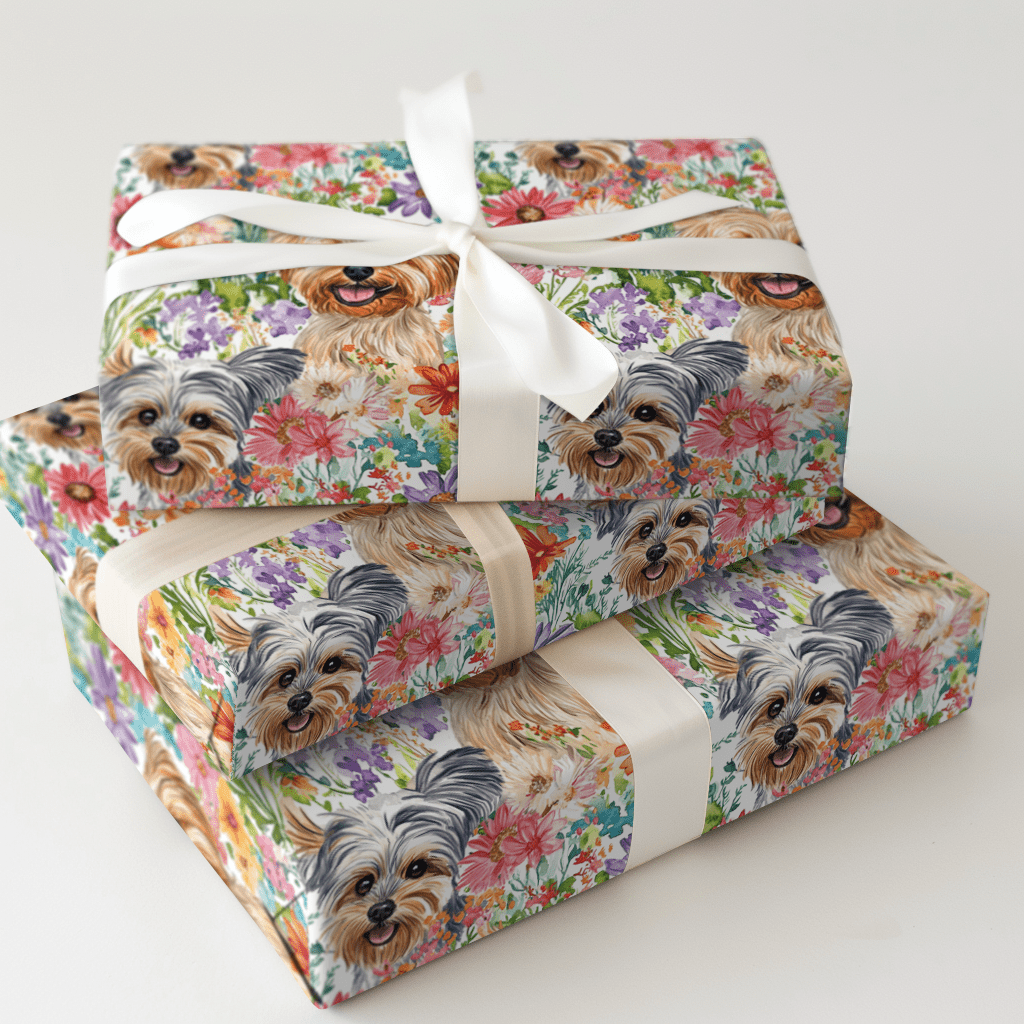 Garden with the Yorkie - Wrapping Paper - Aspen & Arlo