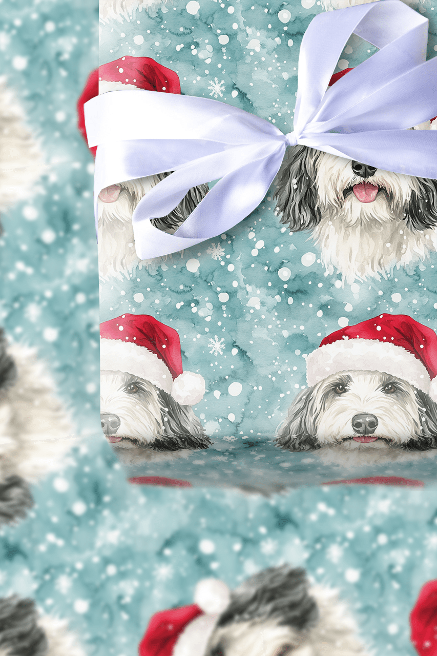 Sheepdog Sleigh Ride - Wrapping Paper - Aspen & Arlo