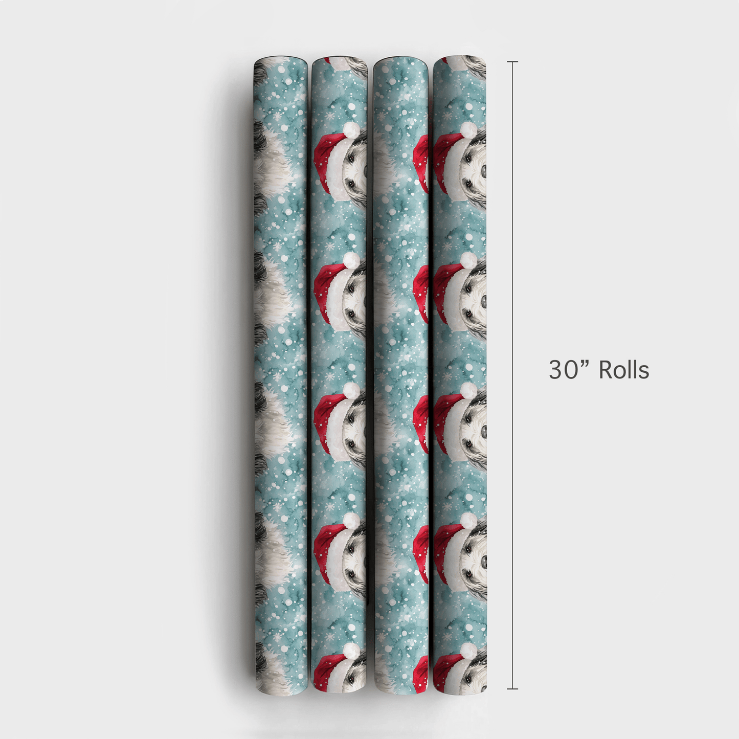 Sheepdog Sleigh Ride - Wrapping Paper - Aspen & Arlo