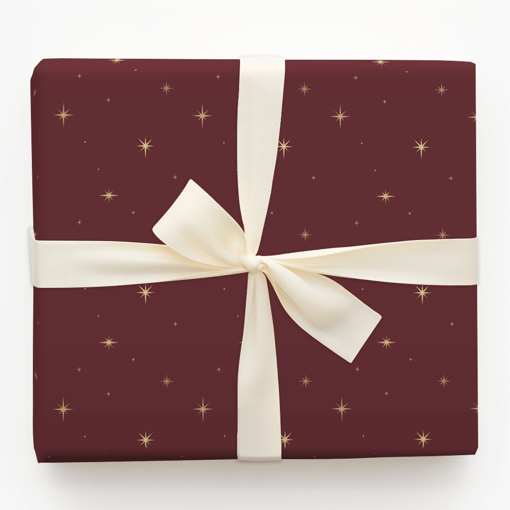 Starlit Burgundy - Wrapping Paper - Aspen & Arlo
