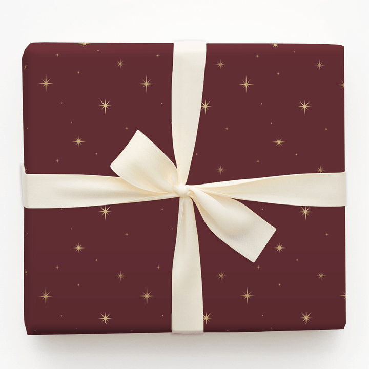 Starlit Burgundy - Wrapping Paper - Aspen & Arlo